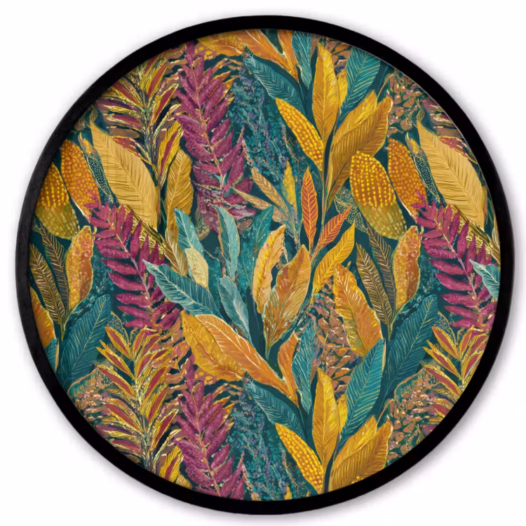Ronde fotolijst - Tropische - Botanisch - Patroon - Kleurrijk - Exotisch — 1