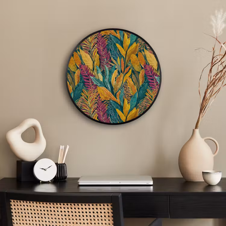 Ronde fotolijst - Tropische - Botanisch - Patroon - Kleurrijk - Exotisch — 3