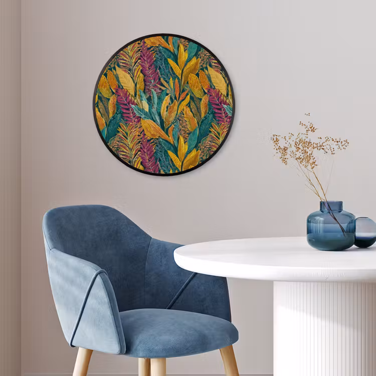 Ronde fotolijst - Tropische - Botanisch - Patroon - Kleurrijk - Exotisch — 4