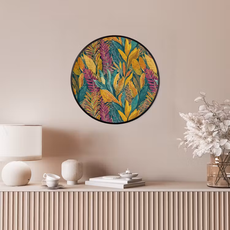 Ronde fotolijst - Tropische - Botanisch - Patroon - Kleurrijk - Exotisch — 5
