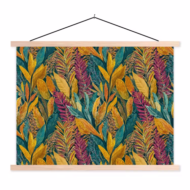 Schoolplaat - Tropische - Botanisch - Patroon - Kleurrijk - Exotisch — 1