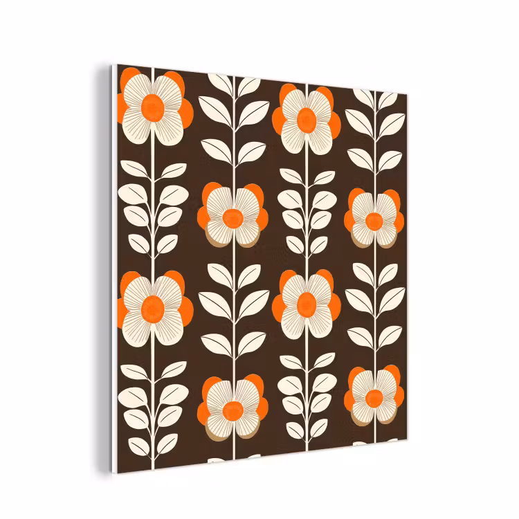 Forex - Bloemen - Retro - Bruin — 1