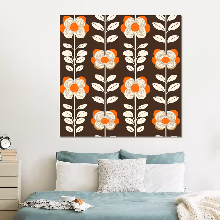Forex - Bloemen - Retro - Bruin — 2