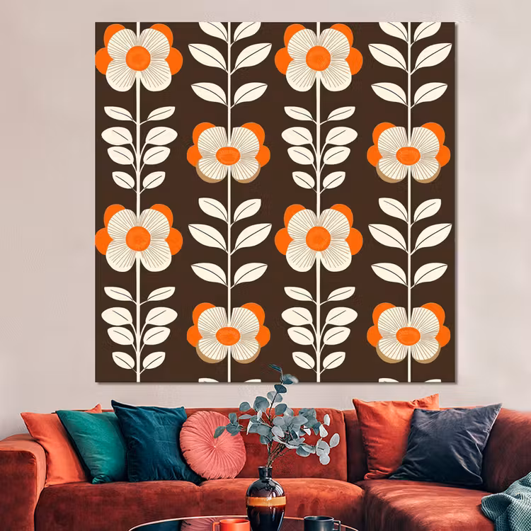 Forex - Bloemen - Retro - Bruin — 3
