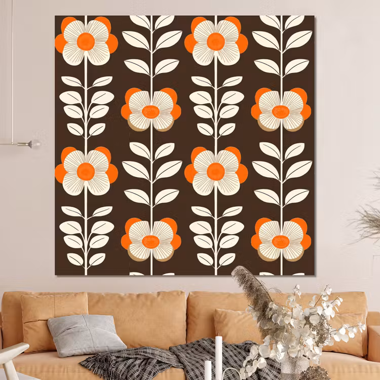 Forex - Bloemen - Retro - Bruin — 4