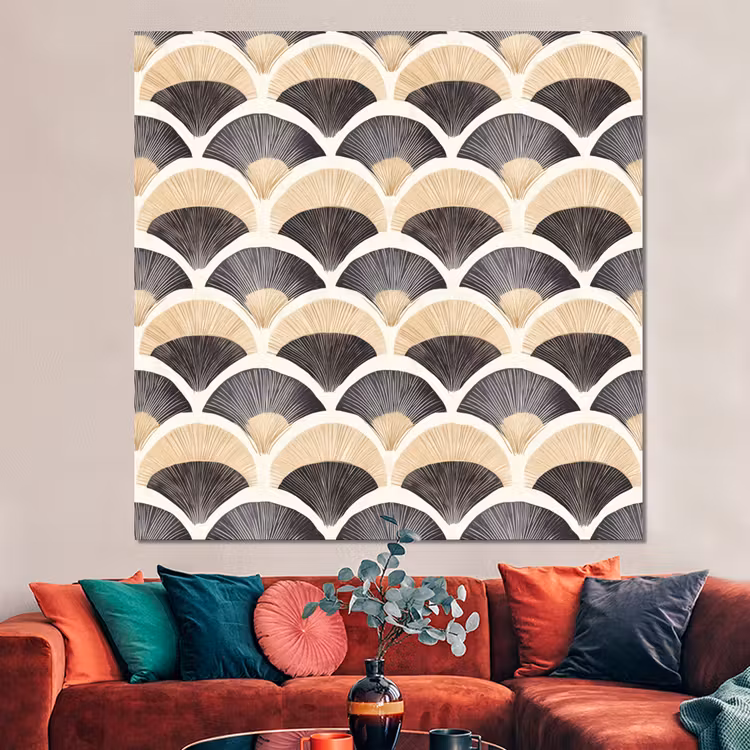 Forex - Waaier - Patroon - Zwart - Beige — 3