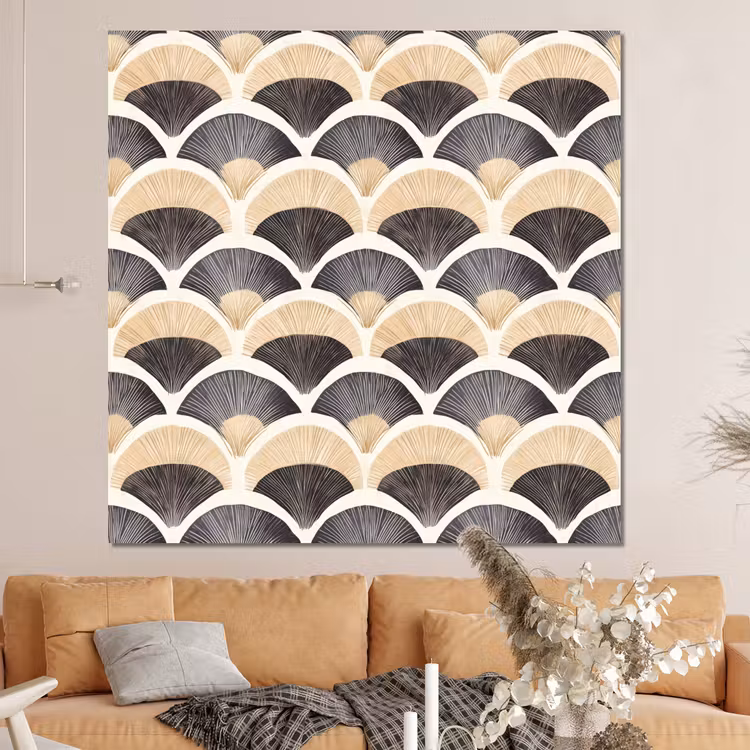 Forex - Waaier - Patroon - Zwart - Beige — 4
