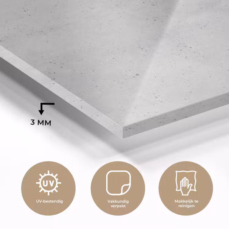 Glas schilderij - Grijs - Beton - Neutraal — 3