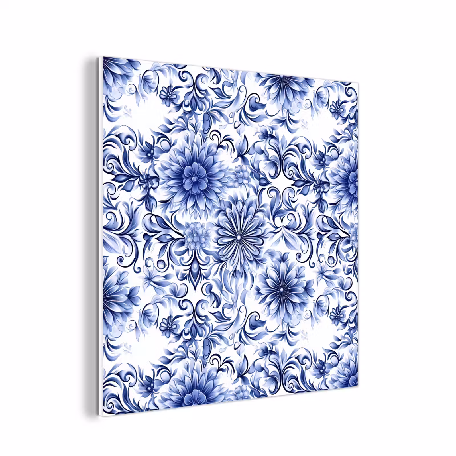 Forex - Bloemen - Blauw - Patroon - Wit — 1