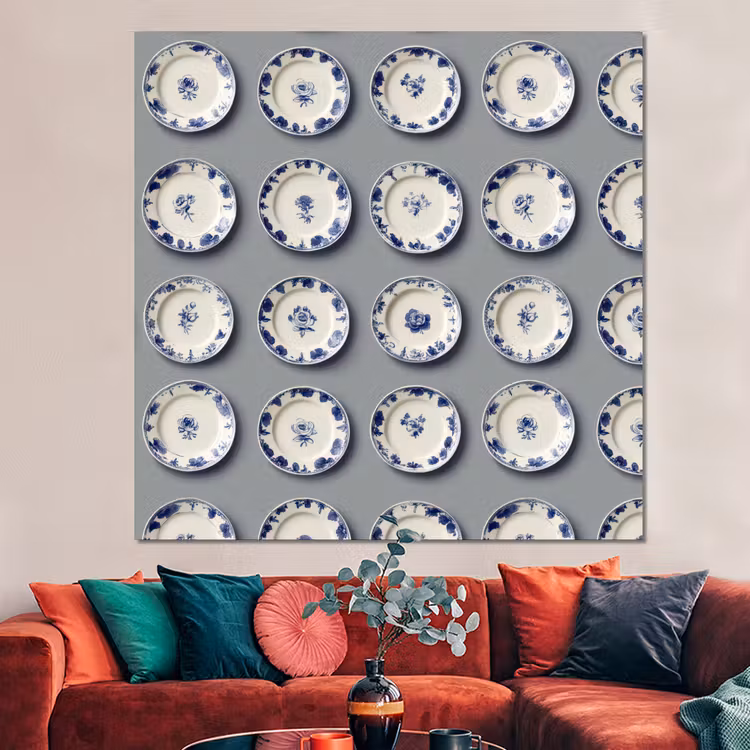 Forex - Borden - Bloemen - Blauw - Wit — 3