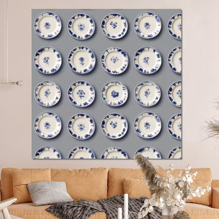 Forex - Borden - Bloemen - Blauw - Wit — 4