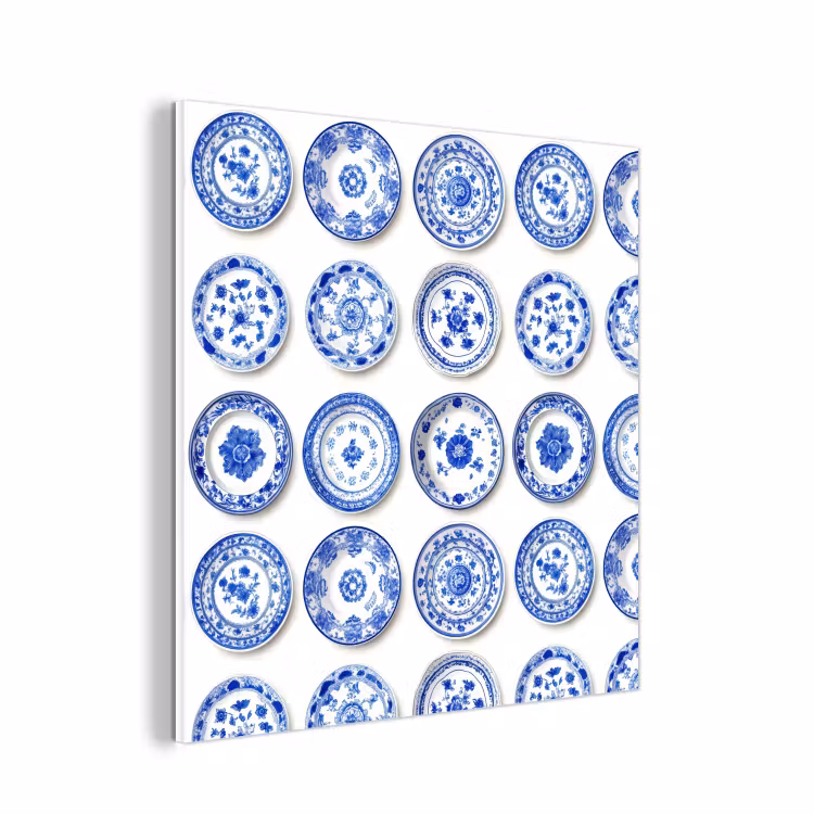 Forex - Borden - Bloemen - Patroon - Blauw — 1