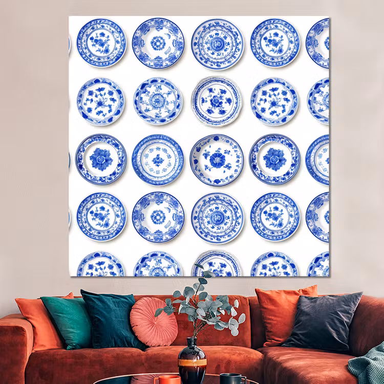 Forex - Borden - Bloemen - Patroon - Blauw — 3
