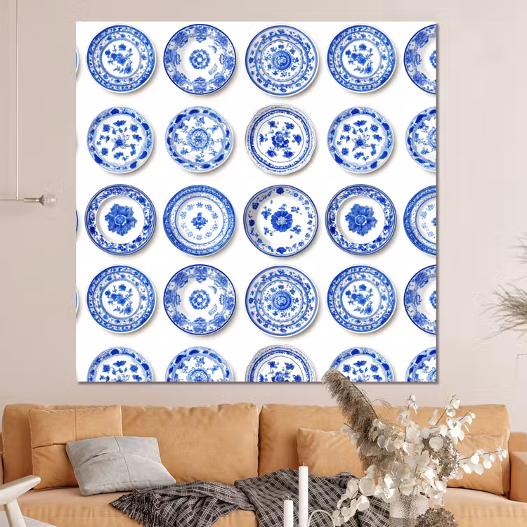 Forex - Borden - Bloemen - Patroon - Blauw — 4