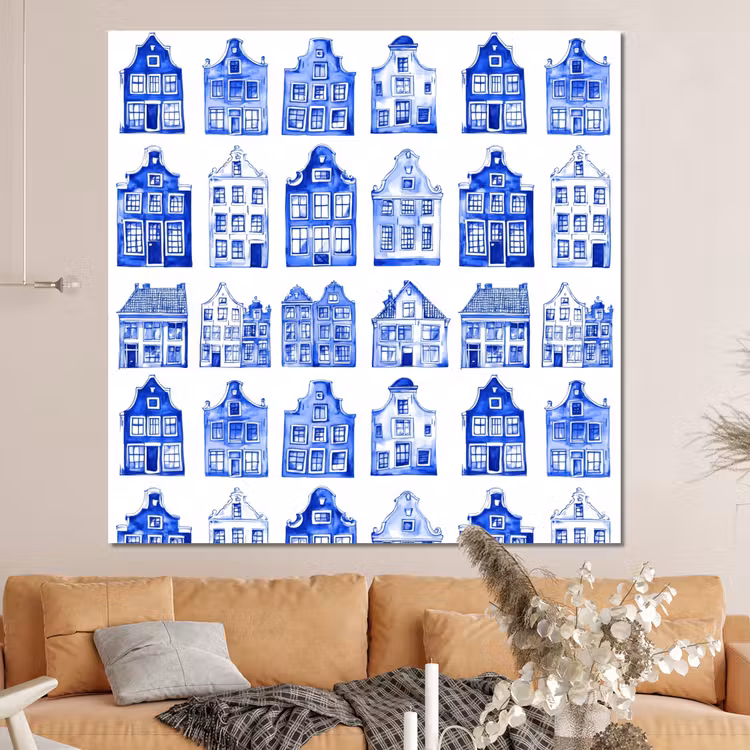 Forex - Patroon - Huizen - Blauw — 4