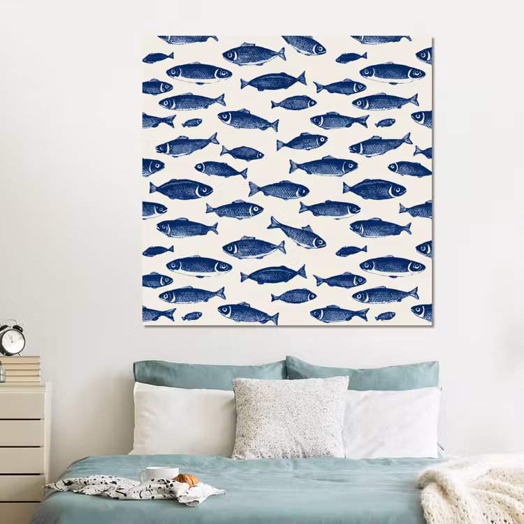Forex - Vissen - Patroon - Blauw - Wit — 2
