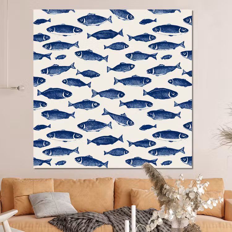 Forex - Vissen - Patroon - Blauw - Wit — 4