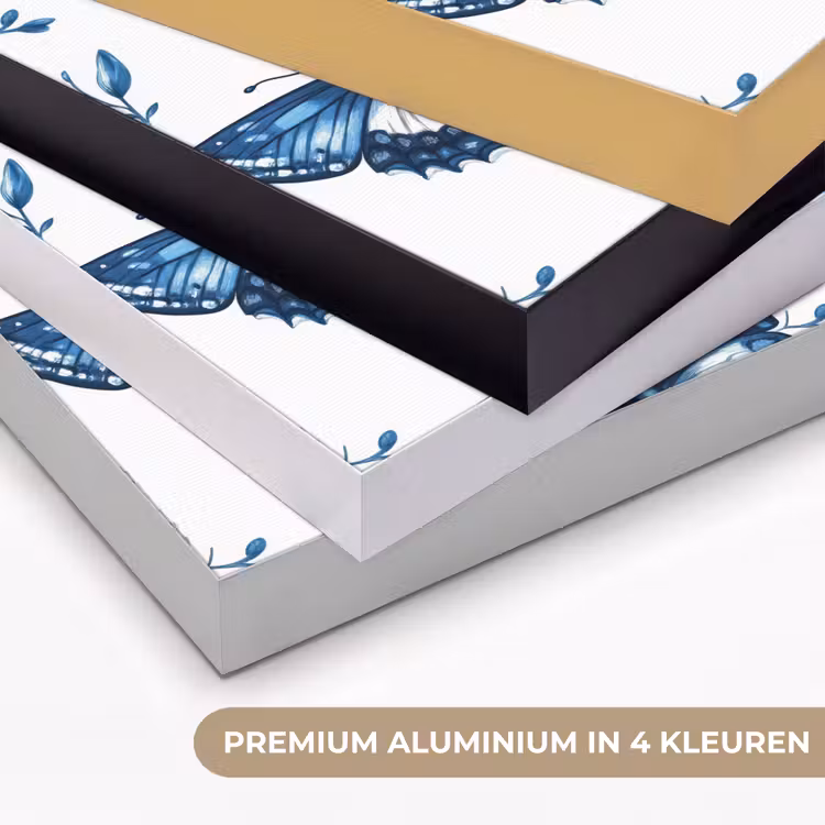 Art Frame - Blauw - Vlinders - Bloemen - Wit — 2