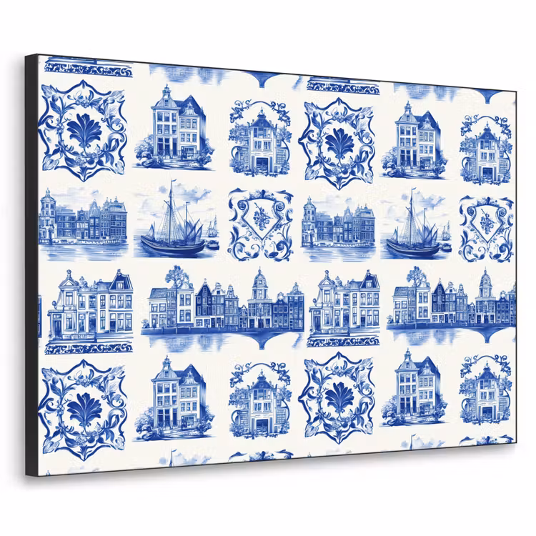 Art Frame - Huizen - Schepen - Blauw — 1