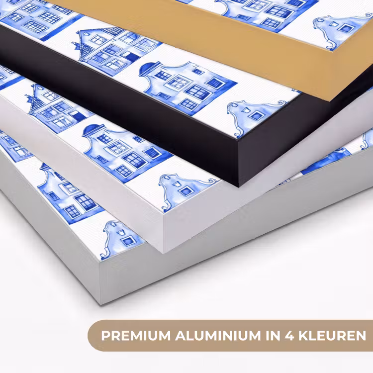 Art Frame - Patroon - Huizen - Blauw — 2