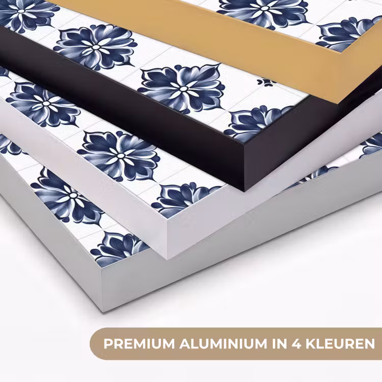 Art Frame - Tegelmotief - Blauw - Wit - Bloem — 2