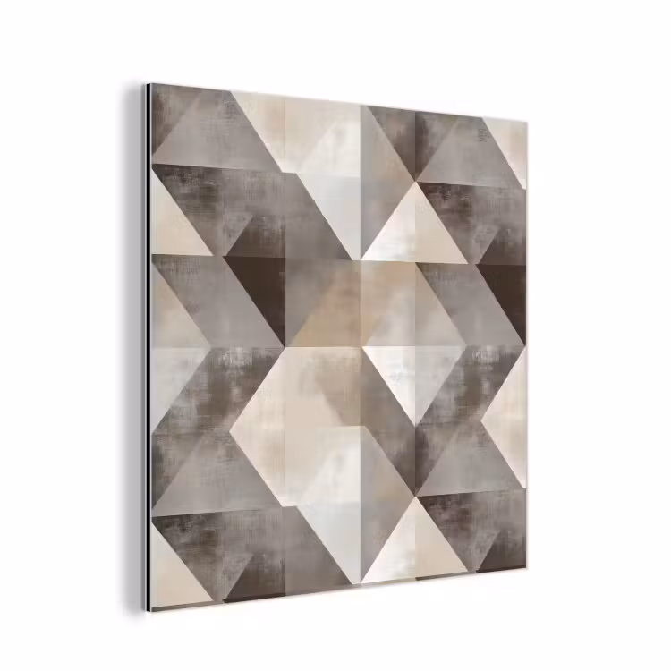 Aluminium schilderij - Geometrisch - Motief - Aardetinten
