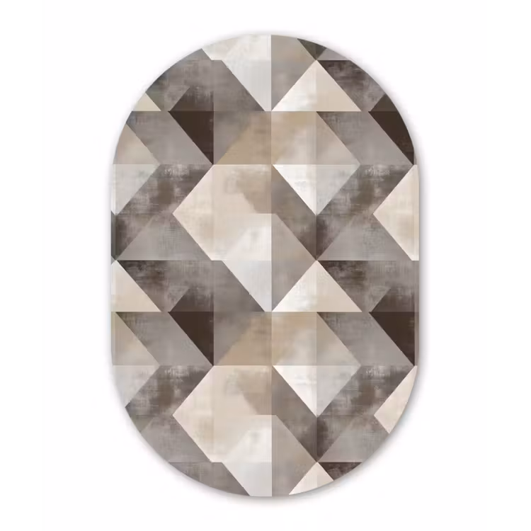 Muurovaal aluminium - Geometrisch - Motief - Aardetinten