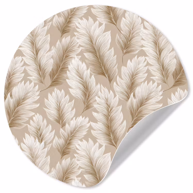 Behangcirkel - Botanisch - Patroon - Beige