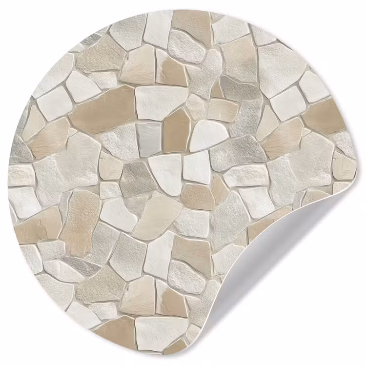 Behangcirkel - Mozaïek - Stenen - Beige