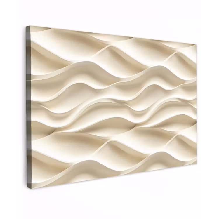 Buiten canvas - Lijnen - Golvend - Crème