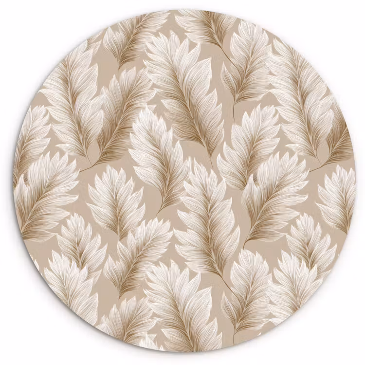 Muurcirkel - Botanisch - Patroon - Beige