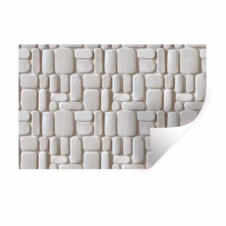 Muursticker - Reliëf - Structuur - Wit