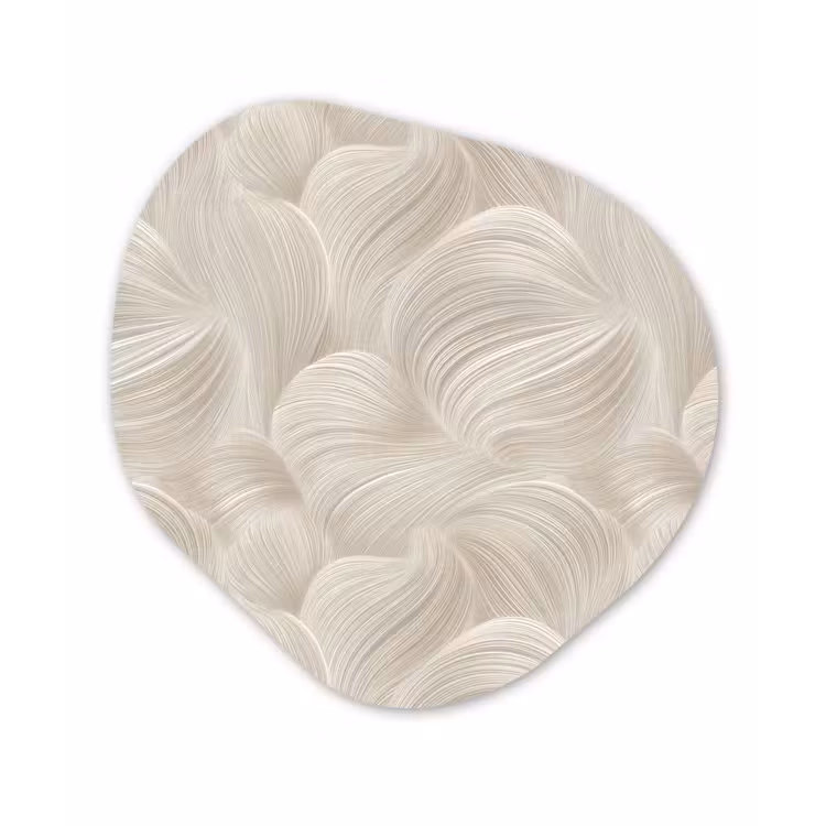 Organische schilderij - Aluminium - Lijnen - Waaier - Beige