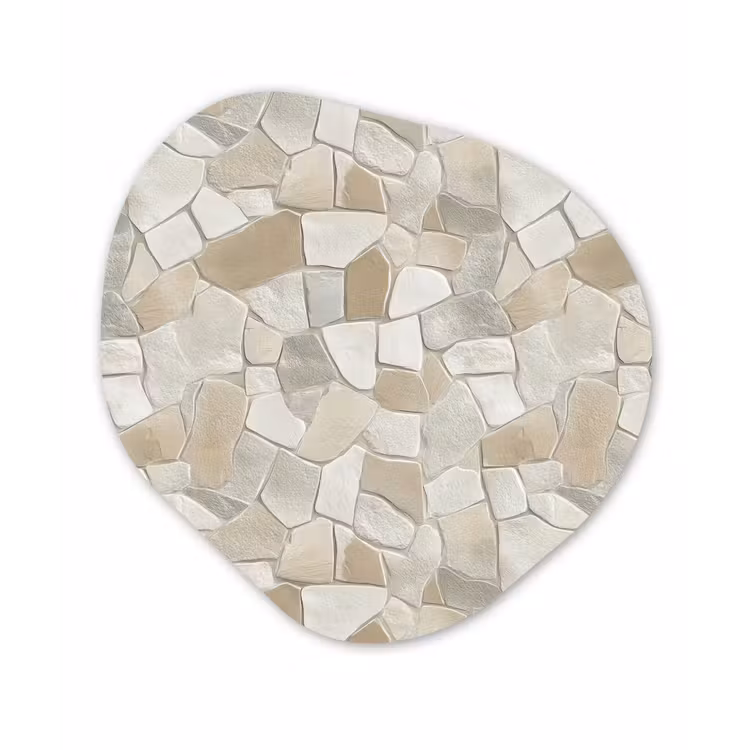 Organische schilderij - Aluminium - Mozaïek - Stenen - Beige