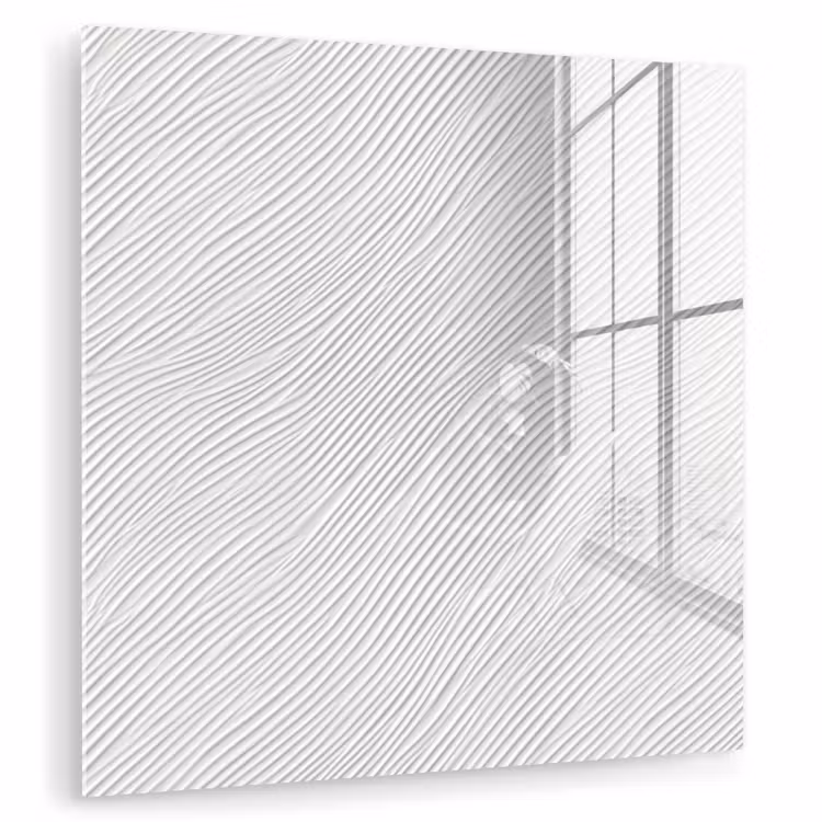 Glas schilderij - Golven - Ribbels - Wit