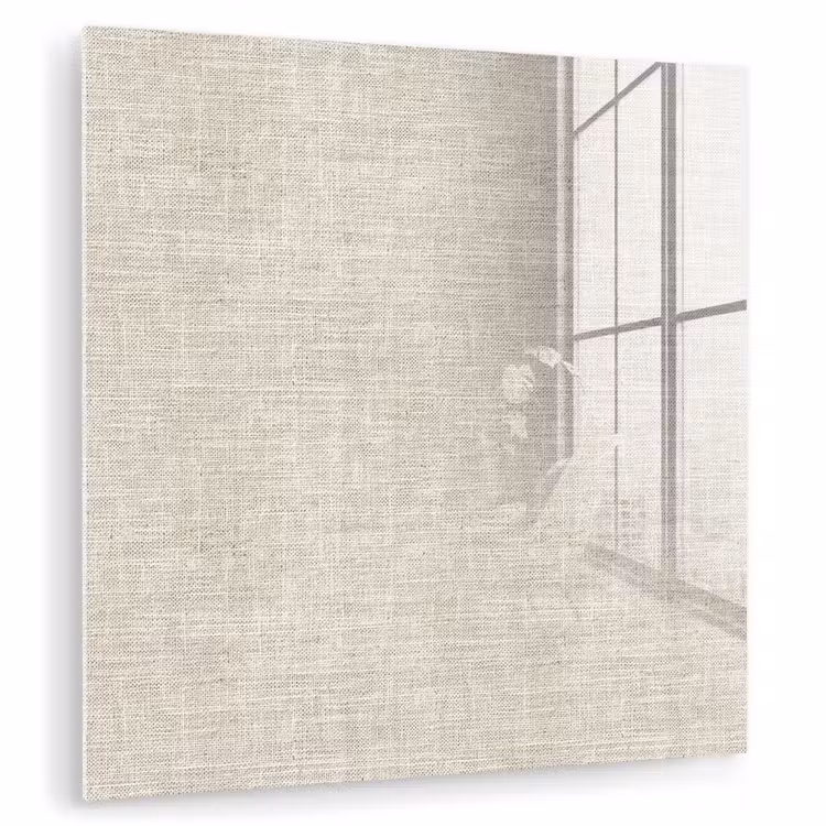 Glas schilderij - Linnen - Textuur - Beige