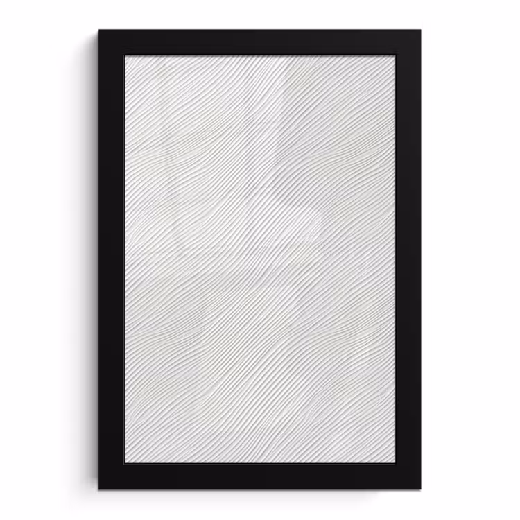 Poster met lijst - Golven - Ribbels - Wit