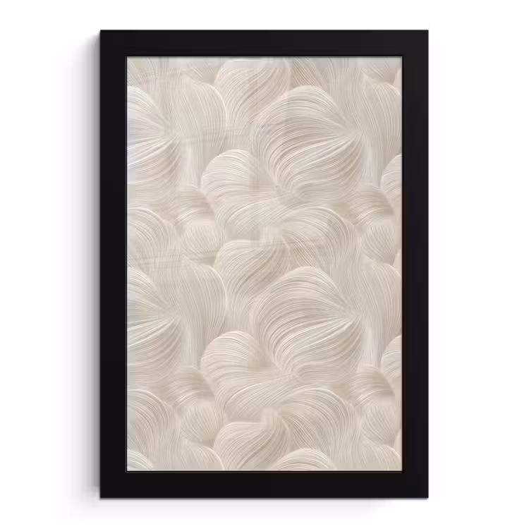 Poster met lijst - Lijnen - Waaier - Beige
