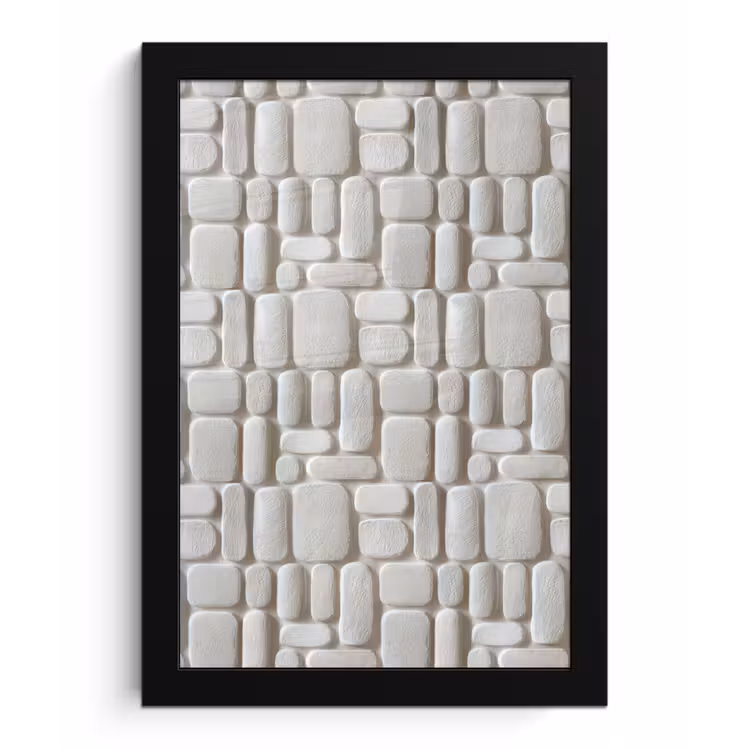 Poster met lijst - Reliëf - Structuur - Wit