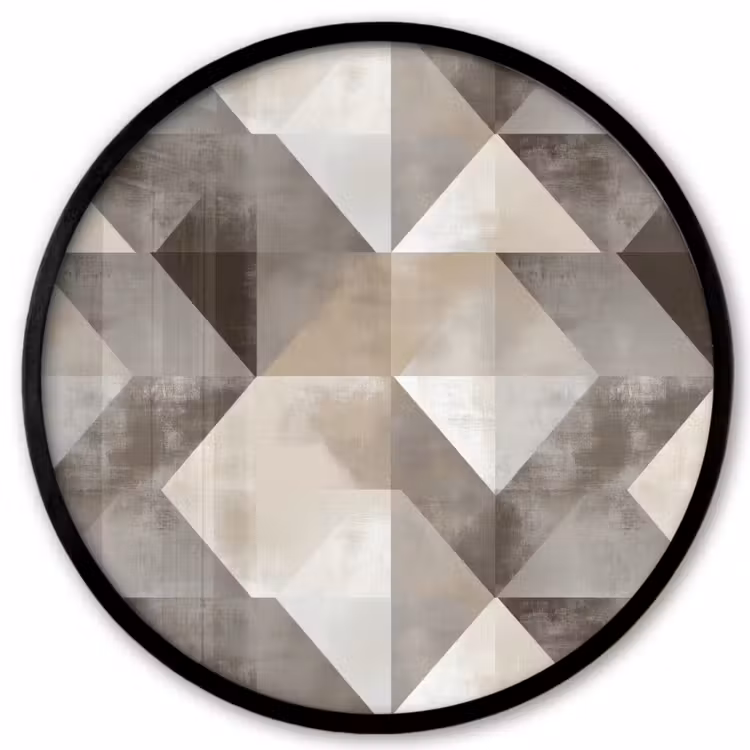 Ronde fotolijst - Geometrisch - Motief - Aardetinten
