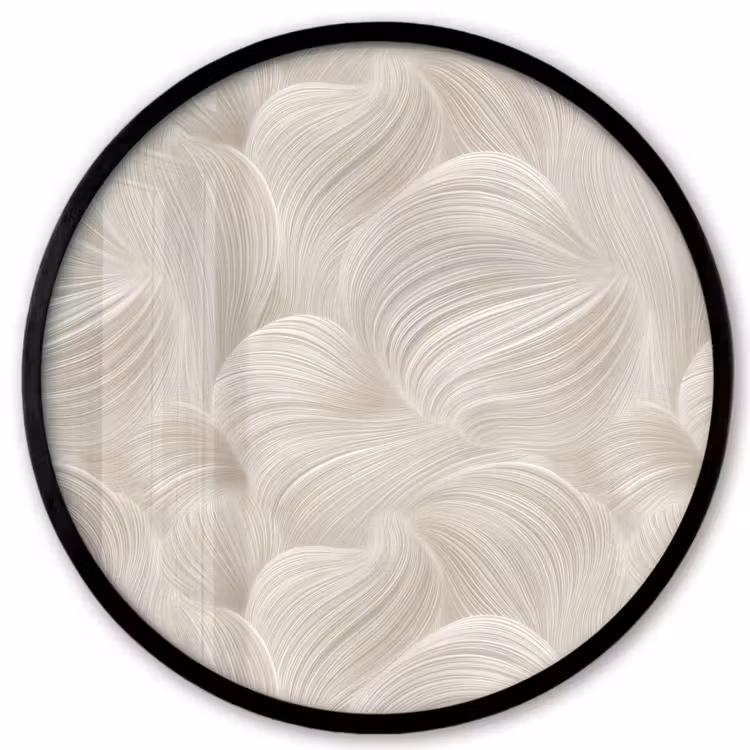 Ronde fotolijst - Lijnen - Waaier - Beige