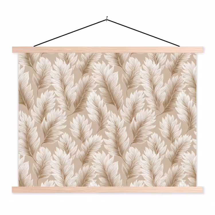 Schoolplaat - Botanisch - Patroon - Beige