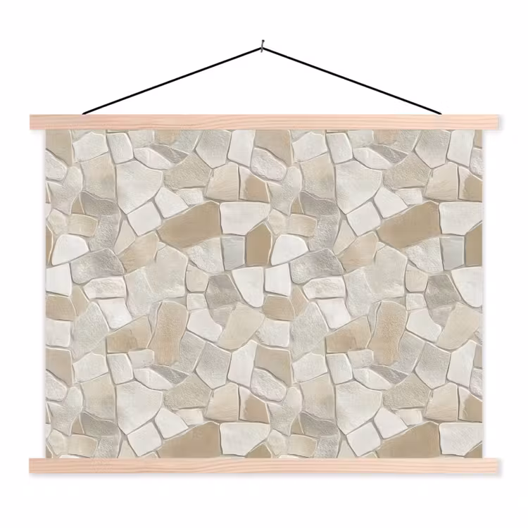 Schoolplaat - Mozaïek - Stenen - Beige