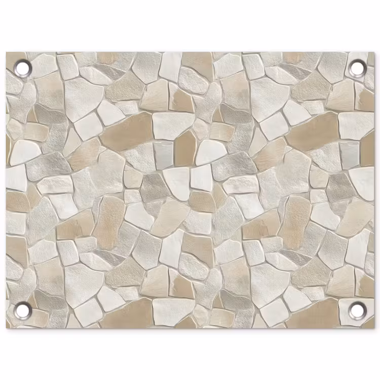 Tuinposter - Mozaïek - Stenen - Beige
