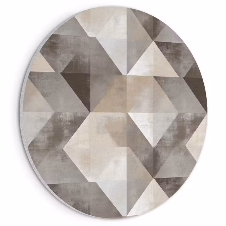 Akoestisch schilderij rond - Geometrisch - Motief - Aardetinten