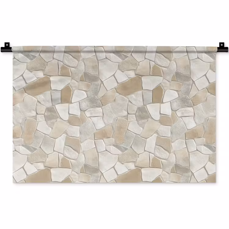 Wandkleed - Mozaïek - Stenen - Beige