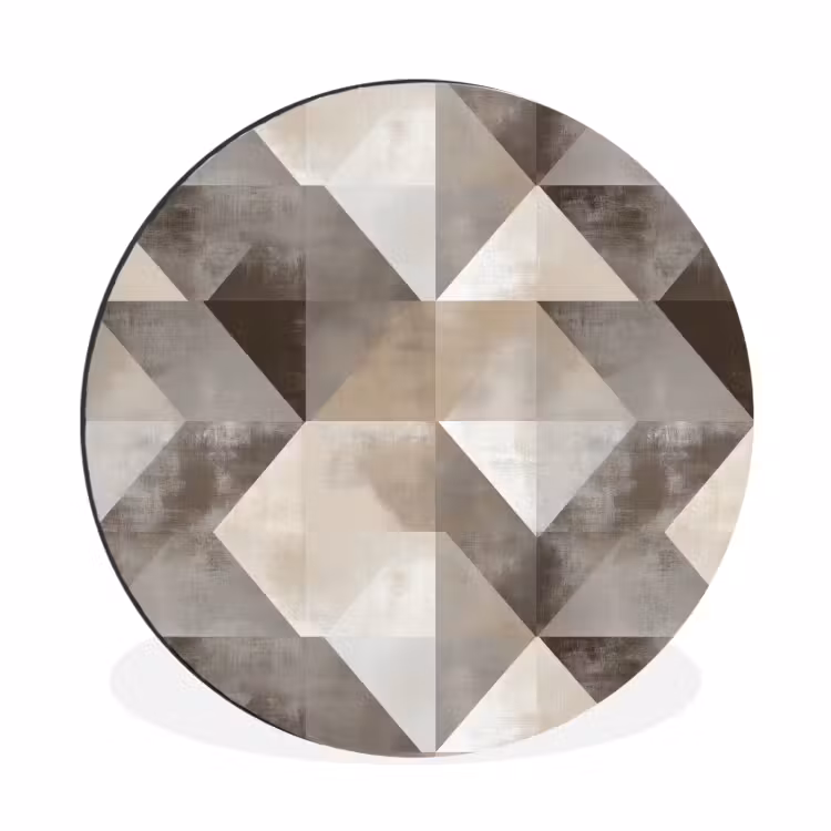Wandcirkel - Aluminium - Geometrisch - Motief - Aardetinten