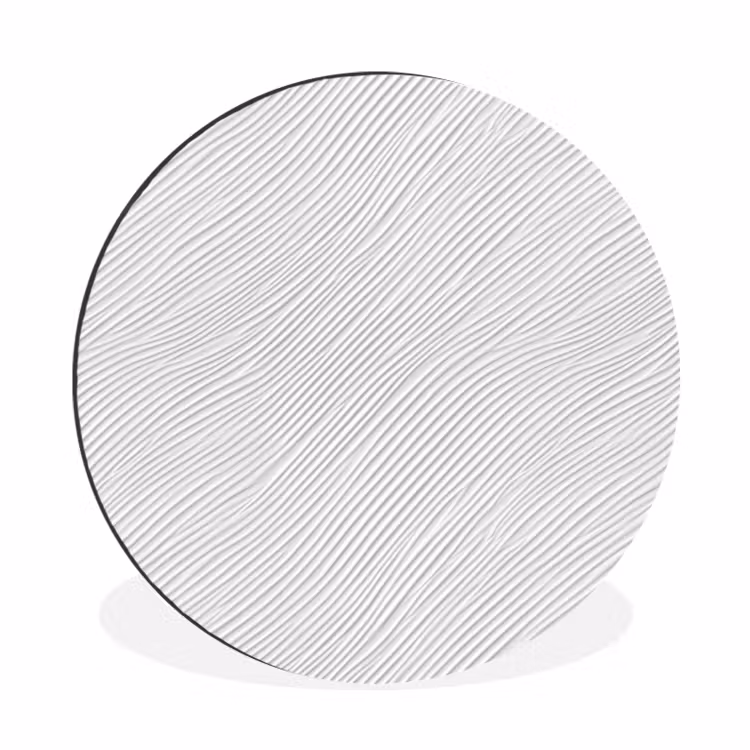 Wandcirkel - Aluminium - Golven - Ribbels - Wit