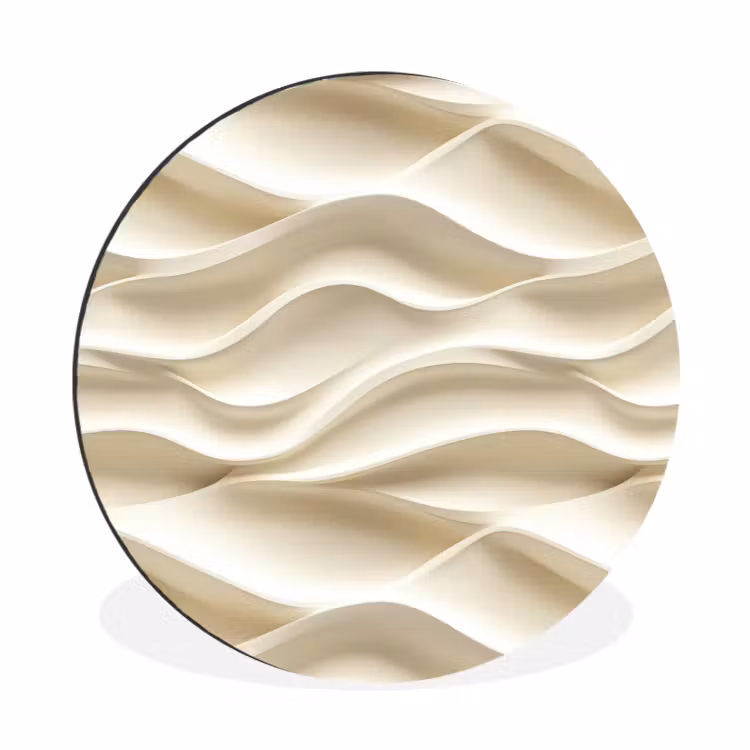 Wandcirkel - Aluminium - Lijnen - Golvend - Crème