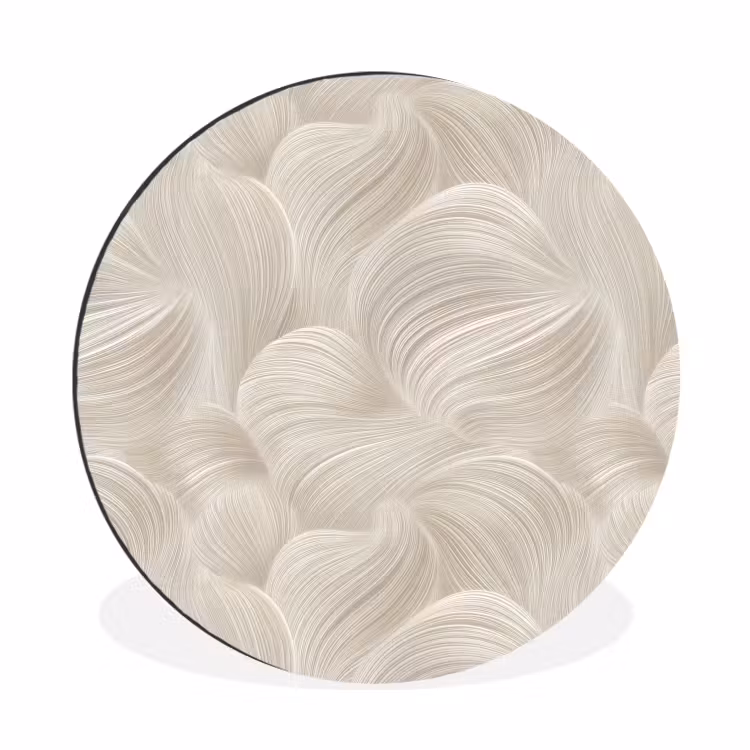 Wandcirkel - Aluminium - Lijnen - Waaier - Beige